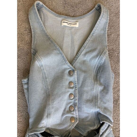 NWOT Amanda Uprichard Ethan Denim Jumpsuit, XS $305 D18 - Picture 5 of 10